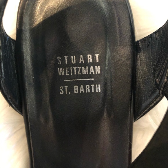 Stuart Weitzman Black Strappy Elastic Sandals- 38 - Picture 6 of 8